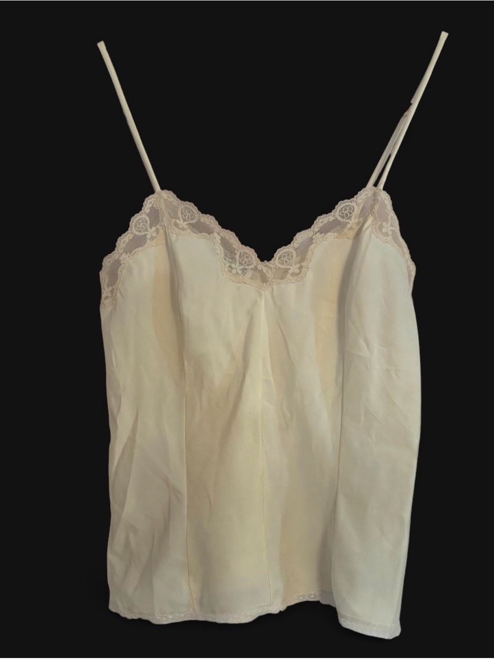 Vintage Union Made Lady Lynne Ivory Lace Coquette Fairy Y2K Style Grunge Cami